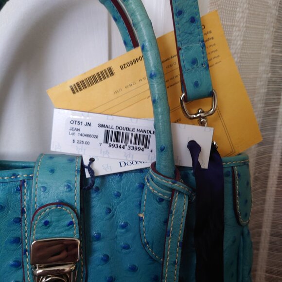 Dooney & Bourke Blue Ostrich Bag - Picture 12 of 16